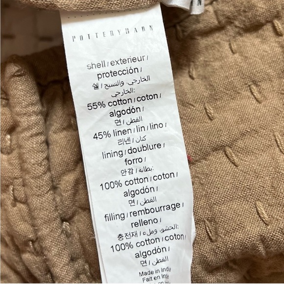 POTTERY BARN BESTSELLER Pick-Stitch Handcrafted Cotton/Linen Quilted Sham - Picture 7 of 10